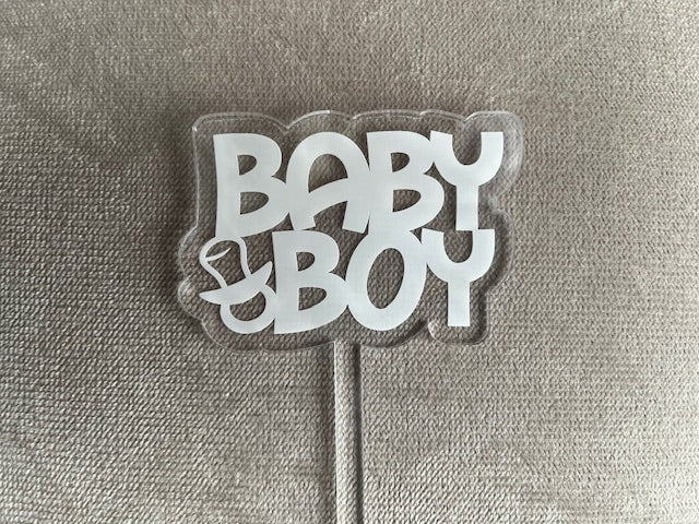 Baby Boy, Acrylic Floral Pick