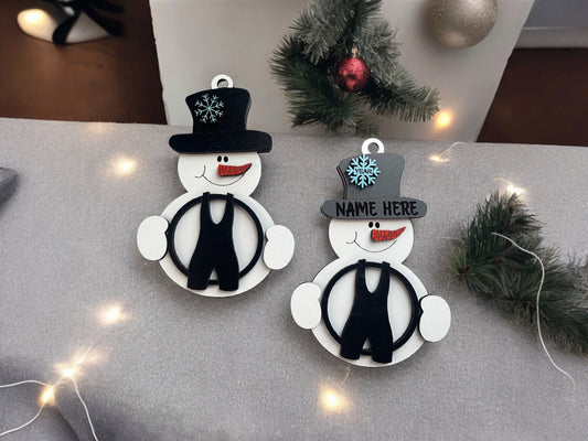 Wrestling Snowman Ornament/ Wrestling Ornament/ Sports Ornament/ Snowman Wrestler Ornament/ Snowman with Top Hat/ Available Personalized