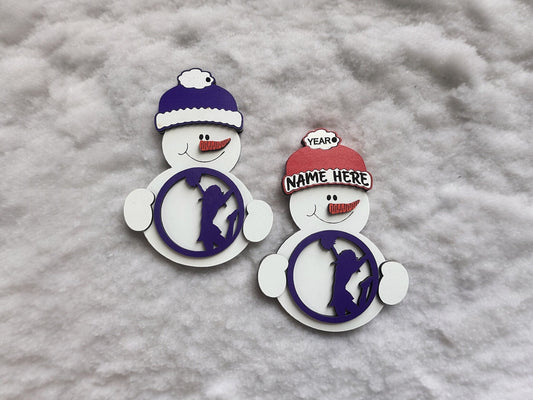 Cheerleader Snowman Ornament/ Cheer Ornament/ Sports Ornament/ Snowman Cheer Ornament/ Snowman with Beanie/ Available Personalized