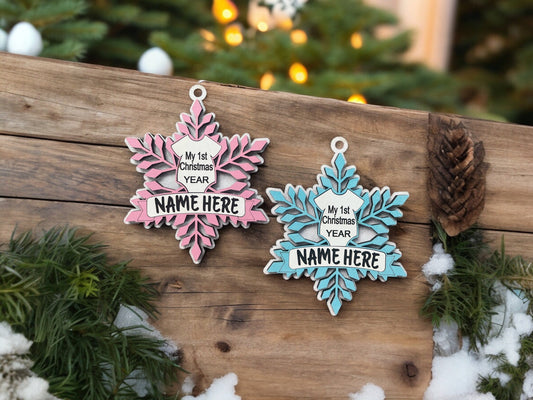 My First Christmas Snowflake Ornament/ First Christmas Ornament/ Baby's First Christmas Ornament/ Baby Christmas Ornament/ Personalized