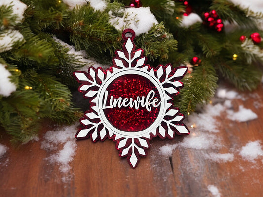 Linewife Snowflake Ornament/ Linewife Gift/ Linewife Ornament/ Christmas Ornament/ Occupational Ornament/ Career Gift/ Gift for Linewife