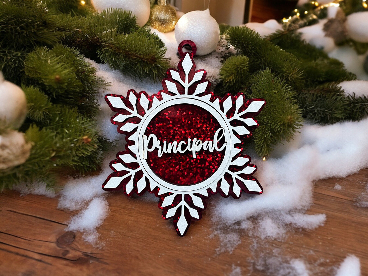 Principal Snowflake Ornament/ Principal Gift/ Principal Ornament/ Christmas Ornament/ Occupational Ornament/ Career Gift