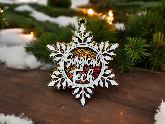 Surgical Tech Snowflake Ornament/ Surgical Tech Gift/ Surgical Tech Ornament/ Christmas Ornament/ Occupational Ornament/ Career Gift