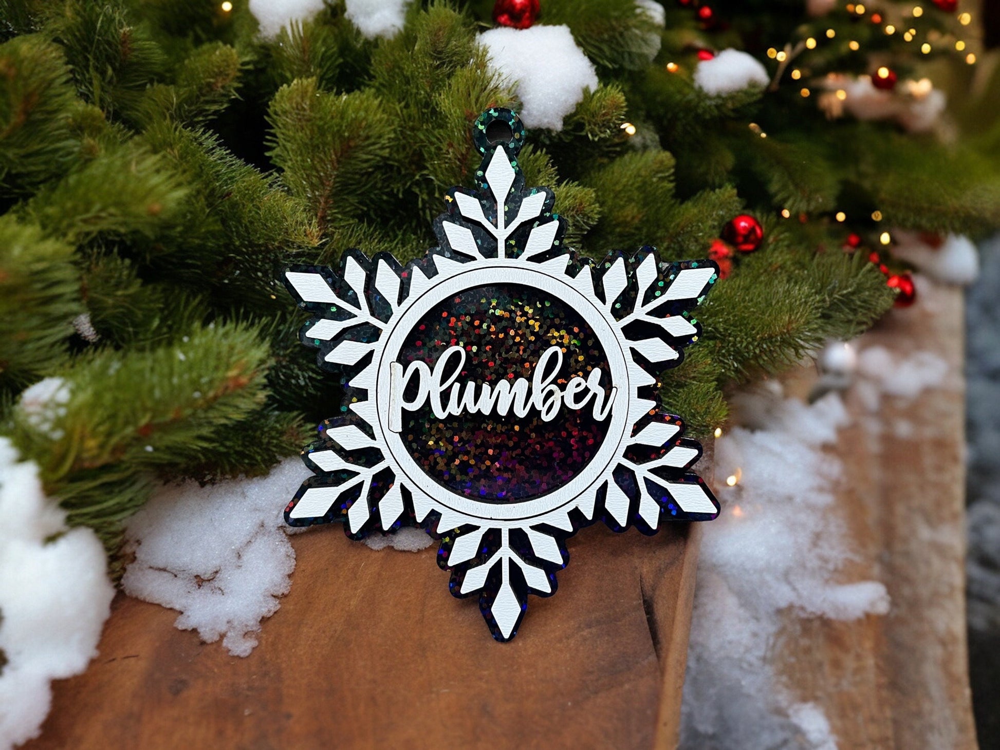 Plumber Snowflake Ornament/ Plumber Gift/ Plumber Ornament/ Christmas Ornament/ Occupational Ornament/ Career Gift/ Gift for Plumber