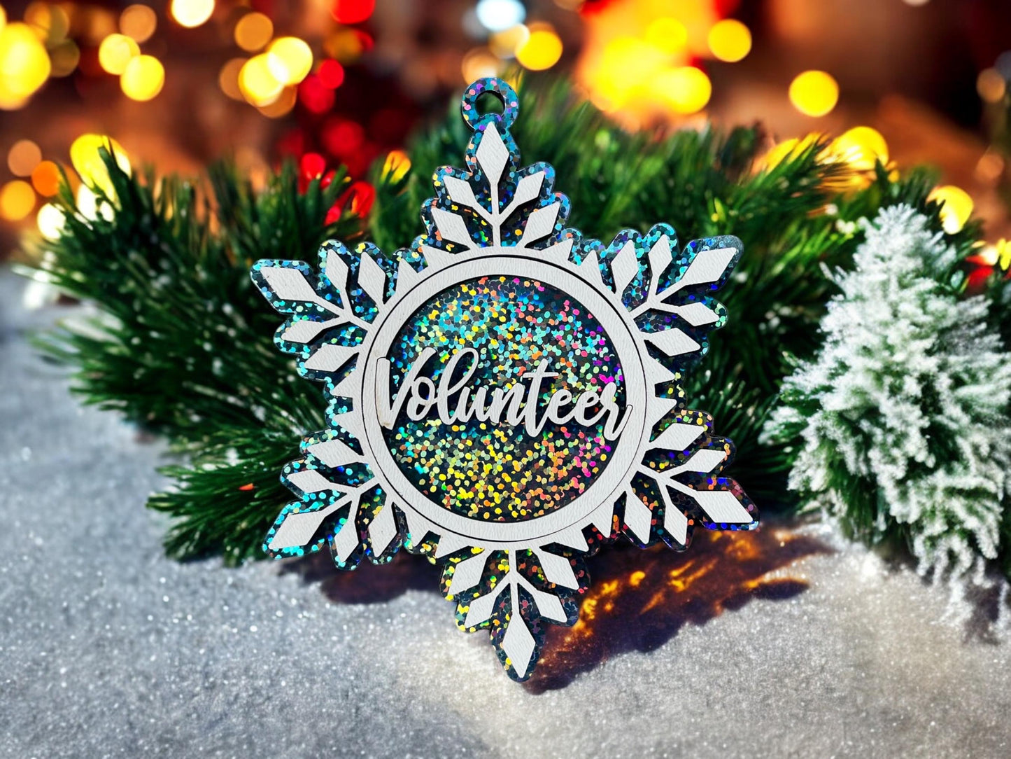 Volunteer Snowflake Ornament/ Volunteer Gift/ Volunteer Ornament/ Christmas Ornament/ Occupational Ornament/ Career Gift