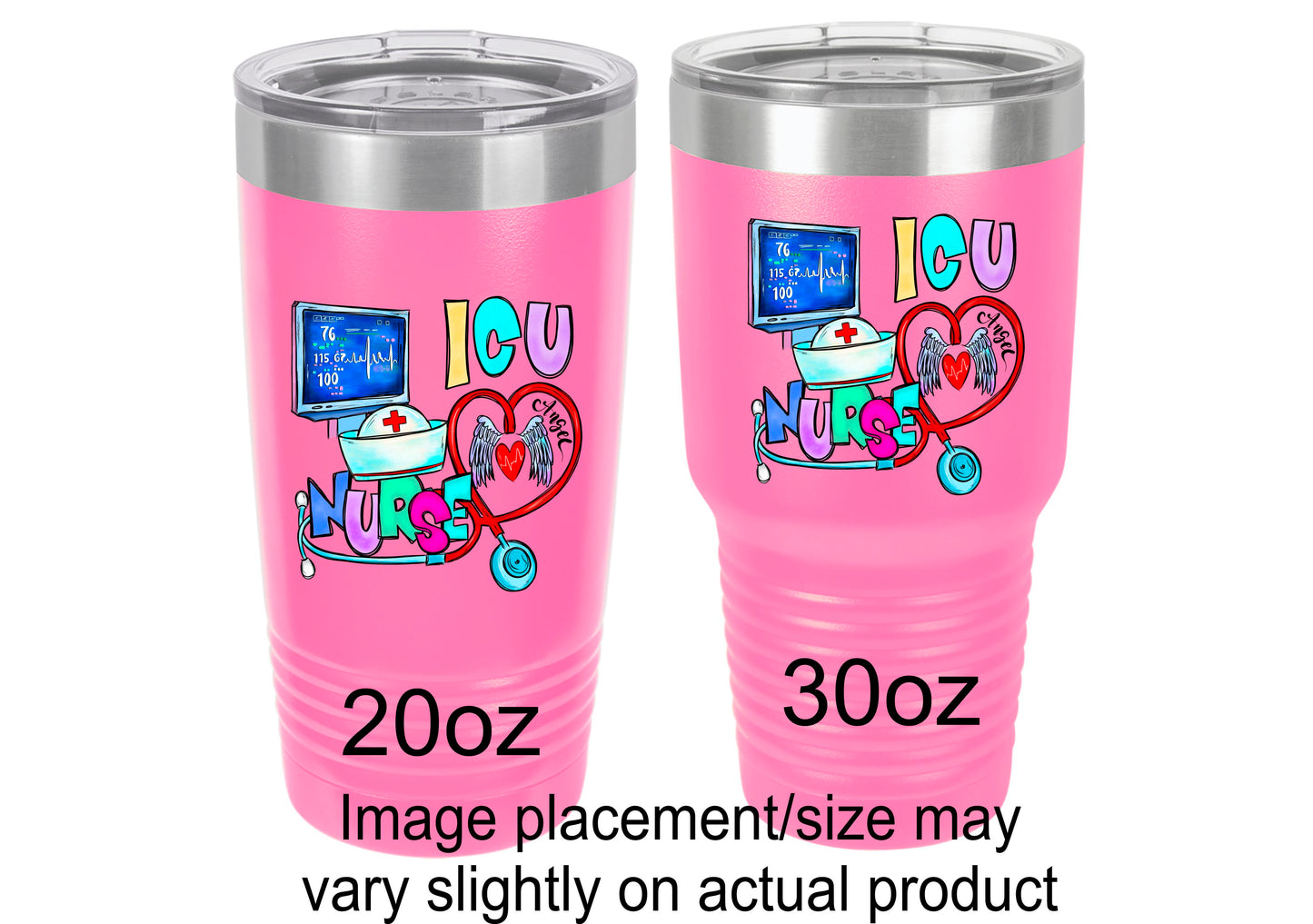 ICU Nurse Tumbler with Angel Wings