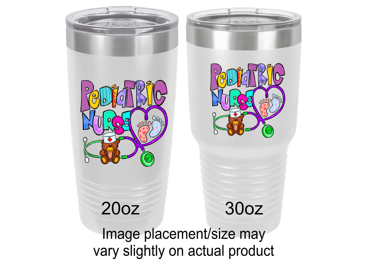 Pediatric Nurse Tumbler with Bear