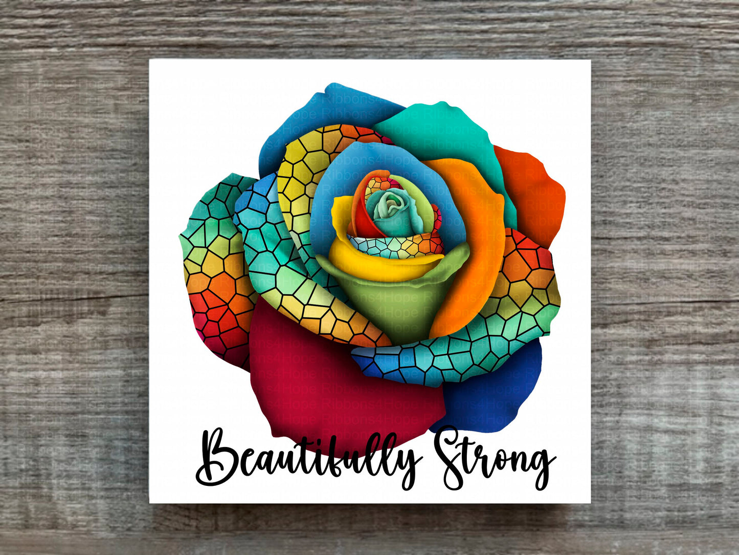 Mosaic Awareness Rose Beautifully Strong Plaque