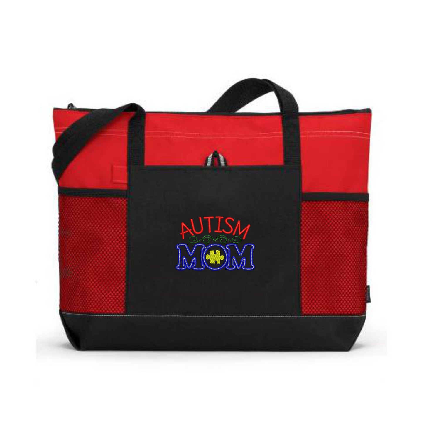 Autism Mom Embroidered Autism Tote Bag