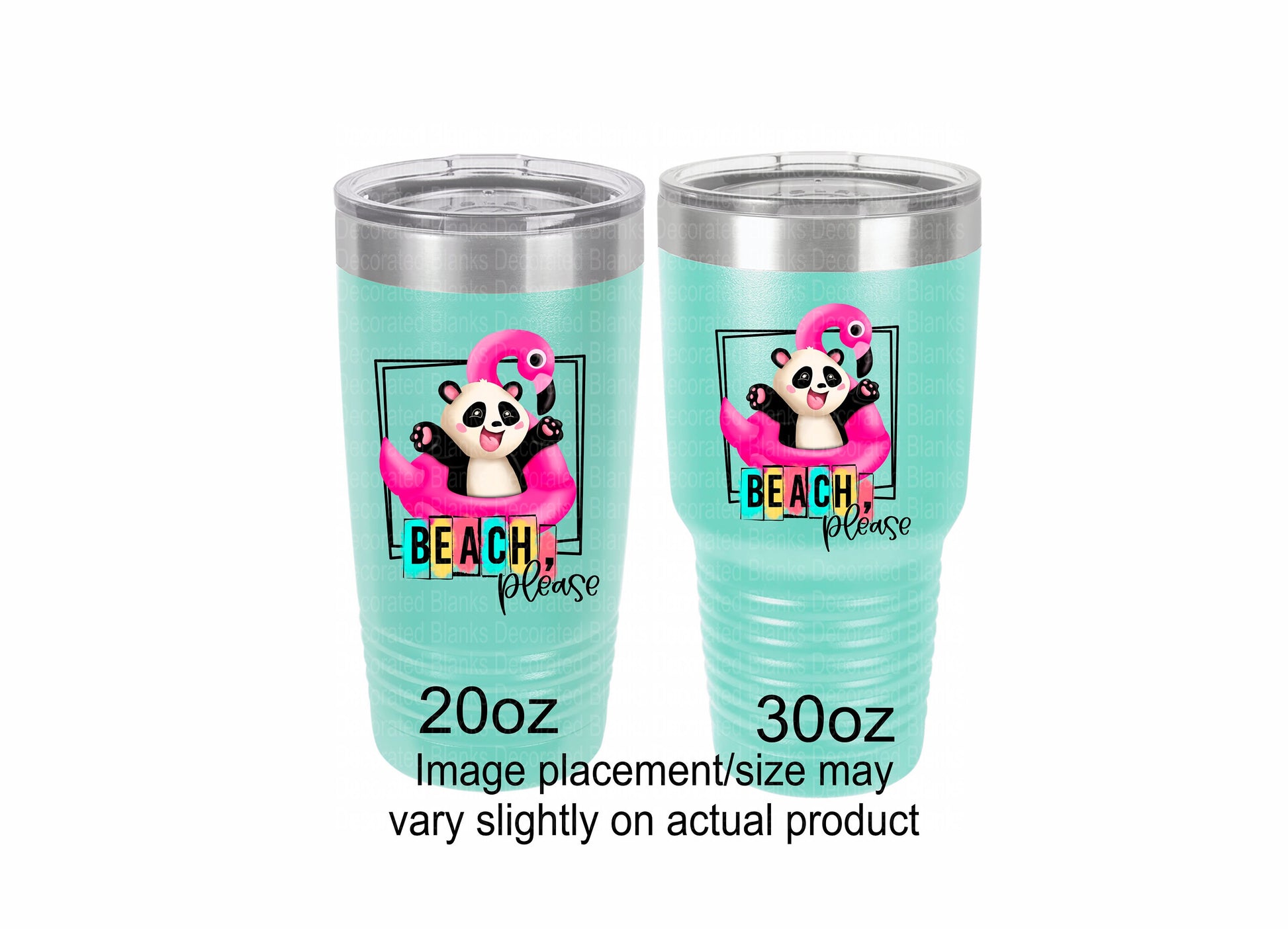 Beach Please Tumbler/ Panda Tumbler/ Funny Tumbler/ Sarcastic Tumbler/ UV Printed Tumbler/ Double Sided Design/ Polar Camel Tumbler