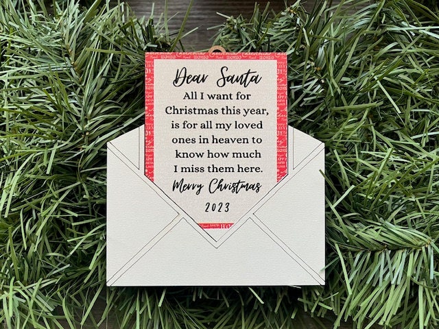 Dear Santa Memorial Letter Ornament – Decorated Blanks