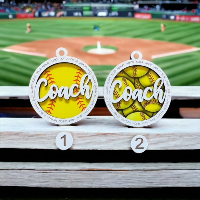 Personalized Softball Coach Ornament/ Coach Ornament/ Softball Ornament/ Team Ornament/ Add Up To 20 Names To Ornament/ Sports Coach