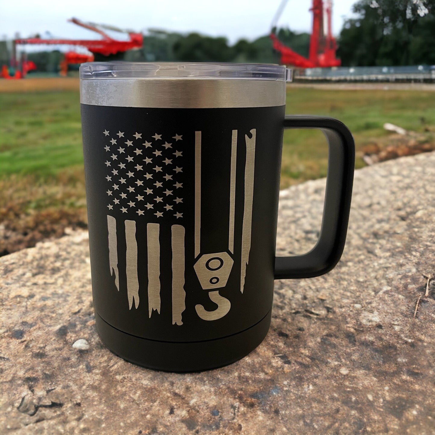 Crane Operator Mug/ Crane Operator Flag/ Insulated Coffee Mug/ Crane Operator Gift/ Wrench/ Engraved Mug/ Double Sided Design/ Colors