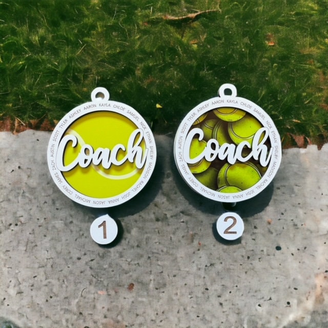 Personalized Tennis Coach Ornament/ Coach Ornament/ Tennis Ornament/ Team Ornament/ Add Up To 20 Names To Ornament/ Sports Coach