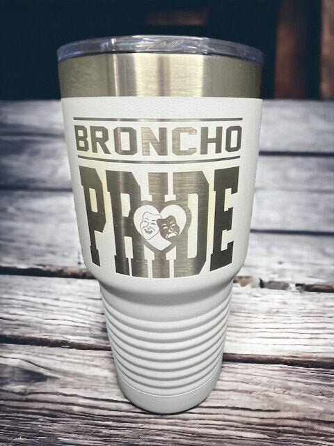 Drama Tumbler/ Personalized Mascot Tumbler/ Pride Tumbler/ Engraved Sport Tumbler/ Spirit Tumbler/ Spirit Gift/ Sport Gift/ 30 oz