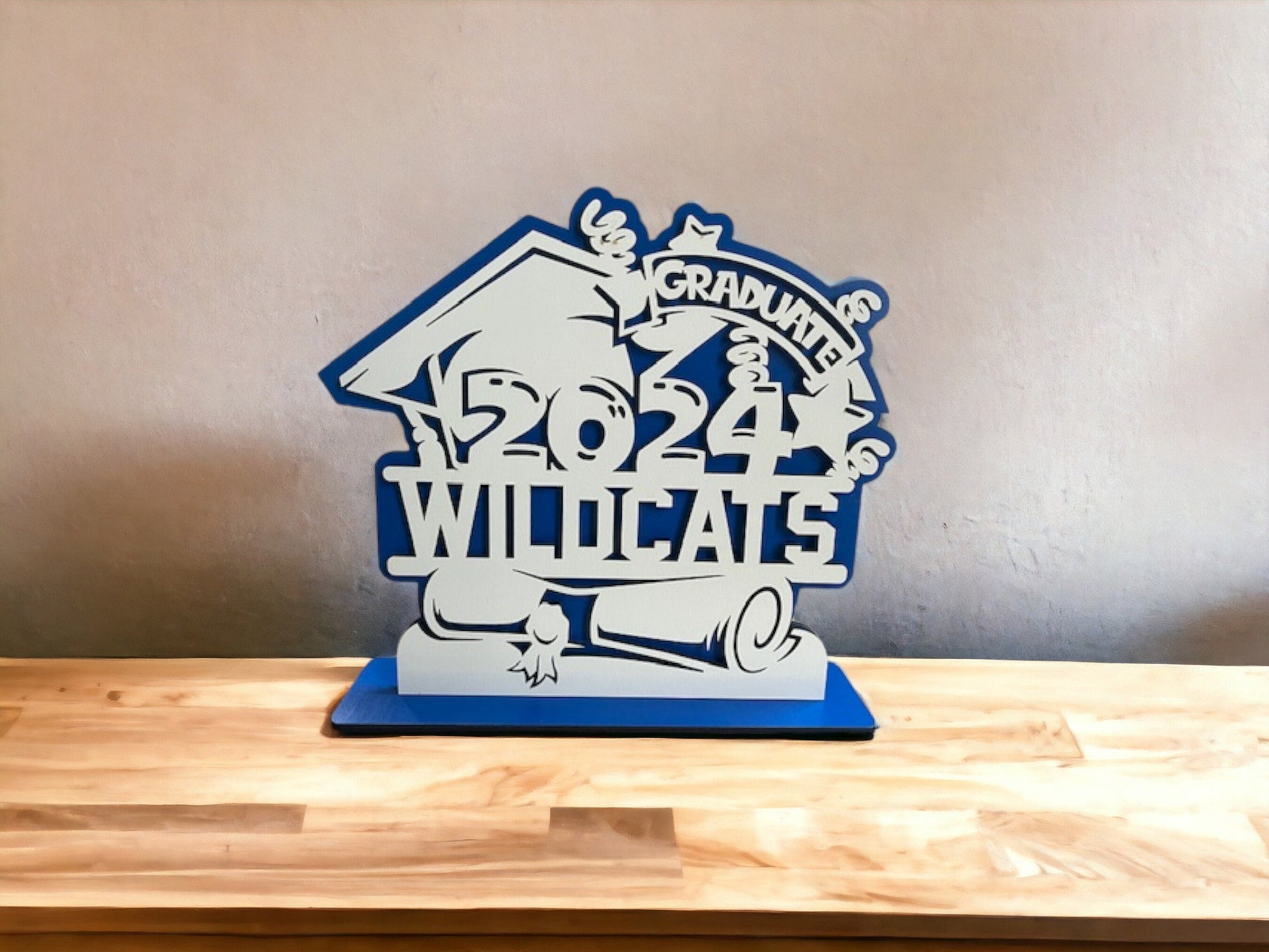 Wildcats Graduation Centerpiece/ 2024 Graduation Sign/ Personalized Graduation Sign/ Graduation Decorations/ Graduation 2024/ Wildcats Sign