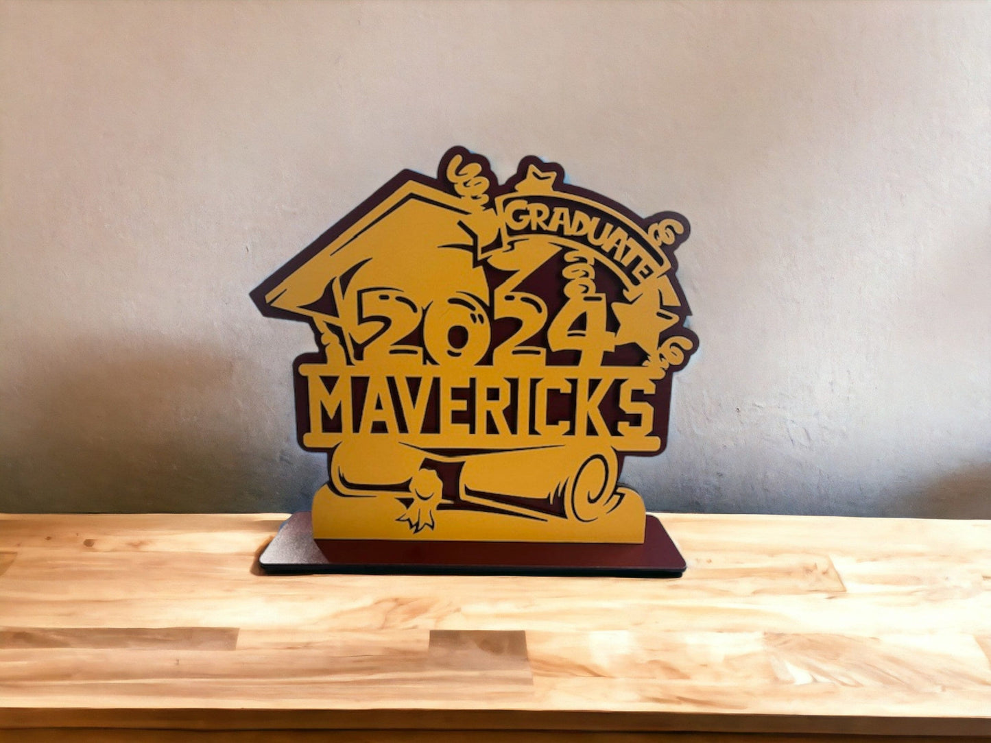 Mavericks Graduation Centerpiece/ 2024 Graduation Sign/ Personalized Graduation Sign/ Graduation Decorations/ Graduation 2024/Mavericks Sign