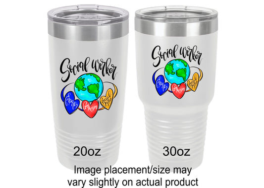 Social Worker Tumbler with Globe